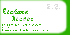richard nester business card